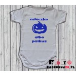 Body dziecięce z nadrukiem - mleczko albo psikus na halloween