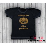 Koszulka niemowlęca z nadrukiem - mleczko albo psikus na halloween