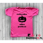 Koszulka niemowlęca z nadrukiem - mleczko albo psikus na halloween