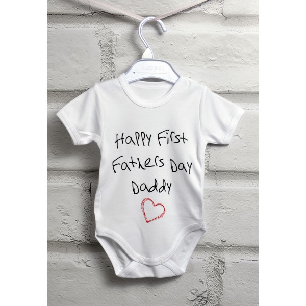 Body dziecięce z nadrukiem - Happy First Fathers Day Daddy