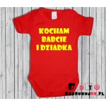 Body dziecięce z nadrukiem - kocham babcię i dziadka