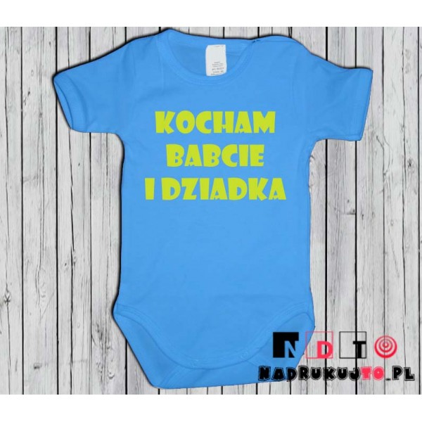 Body dziecięce z nadrukiem - kocham babcię i dziadka